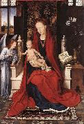 Virgin Enthroned with Child and Angel, Hans Memling